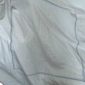 Anne de Solene Paris Made France white blue piping TWIN duvet cover